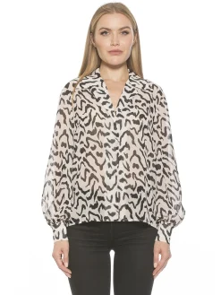 Alexia Admor Mila Long Sleeve Chiffon Blouse