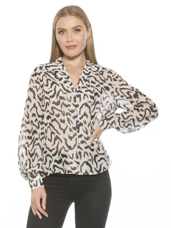 Alexia Admor Mila Long Sleeve Chiffon Blouse