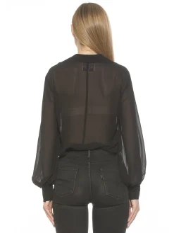 Alexia Admor Mila Long Sleeve Chiffon Blouse