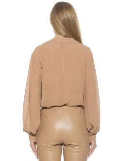 Alexia Admor Mila Long Sleeve Chiffon Blouse
