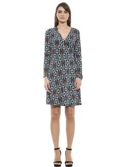 DIANA GEO PRINT WRAP DRESS I ALEXIA ADMOR
