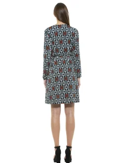 DIANA GEO PRINT WRAP DRESS I ALEXIA ADMOR