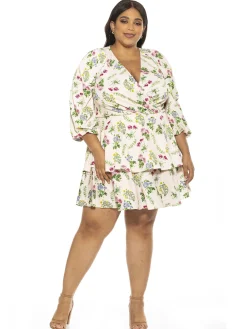 Layla V Neck Dress - Plus Size