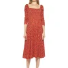 LILA SMOCKED FIT & FLARE PUFF SLEEVE DRESS I ALEXIA ADMOR