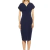 NAOMI DRAPE SURPLICE SHEATH I ALEXIA ADMOR
