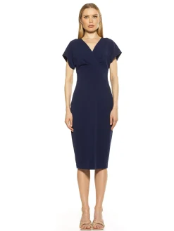 NAOMI DRAPE SURPLICE SHEATH I ALEXIA ADMOR