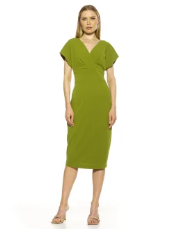 NAOMI DRAPE SURPLICE SHEATH I ALEXIA ADMOR