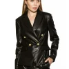 Nora Vegan Leather Blazer