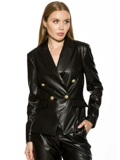 Nora Vegan Leather Blazer