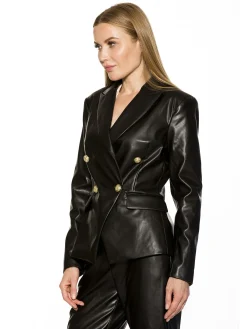 Nora Vegan Leather Blazer