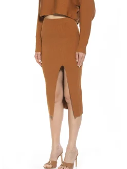 Ribbed Midi Skirt