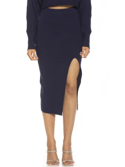 Ribbed Midi Skirt