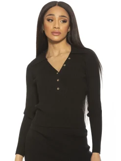 Ribbed Polo Top