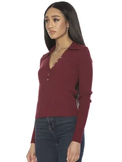 Ribbed Polo Top