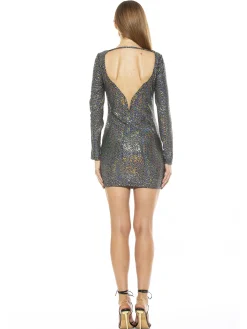 V Back Mini Dress