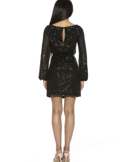 Val Tie Sequin Shift Dress